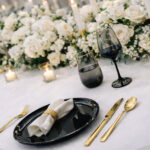 Čierne poháre na víno, vodu na prenájom