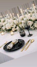 Čierne poháre na víno, vodu na prenájom