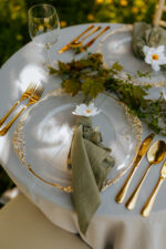 Priehľadny podkladový tanier so zlatým okrajom na prenájom